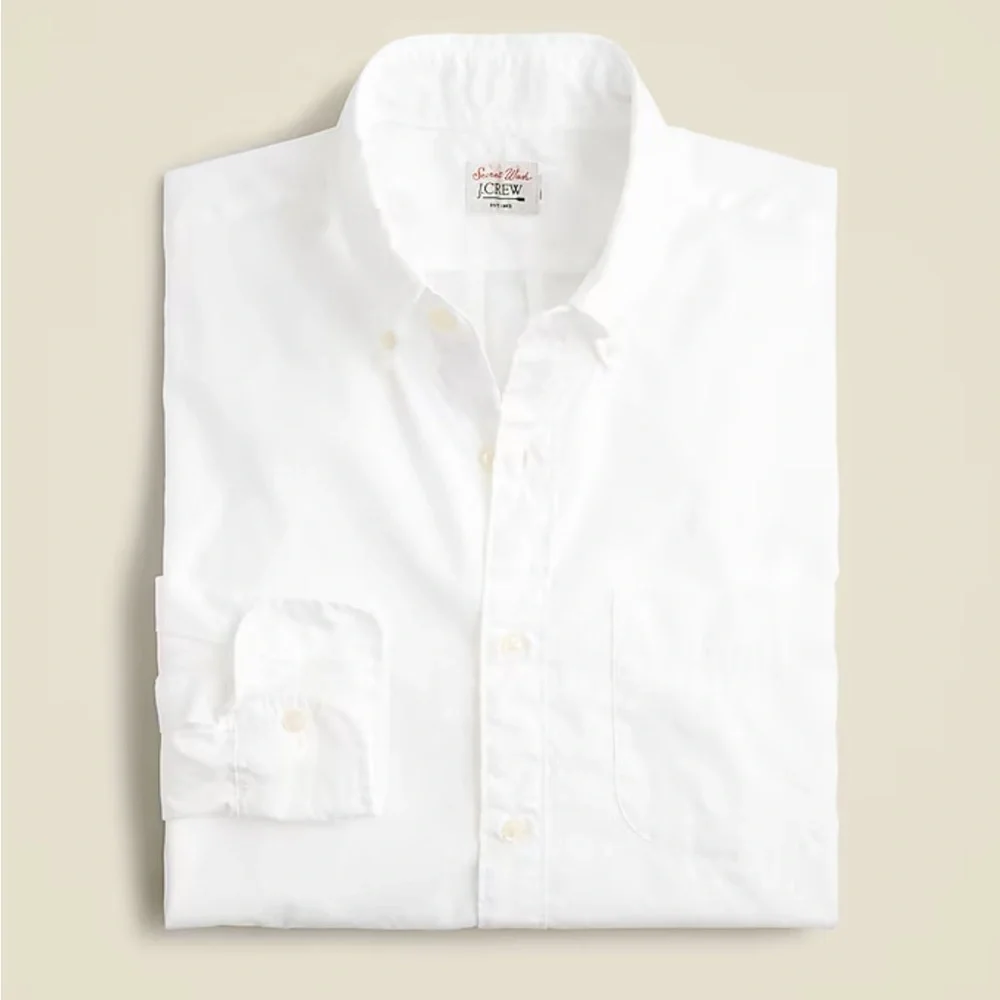 J crew white Tall Secret Wash cotton poplin shirt